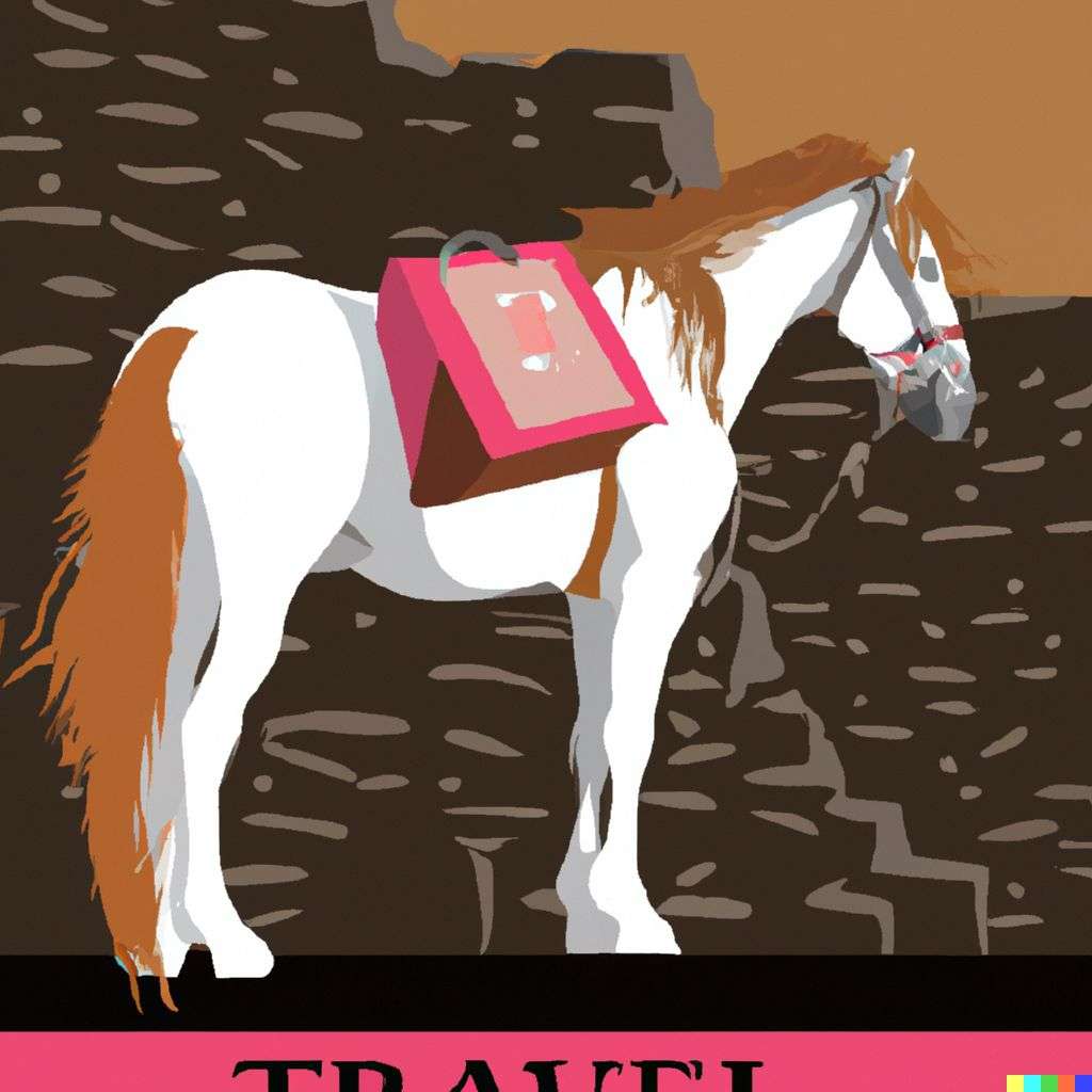 a horse, travel poster